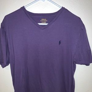 Purple Vneck Polo